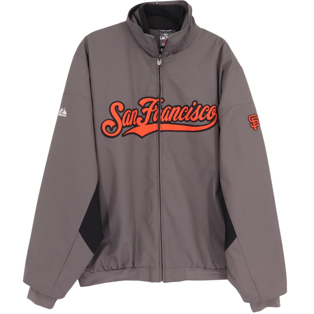 San Francisco Giants Majestic MLB Therma Base Full Zip Jacket Mens XL Gray